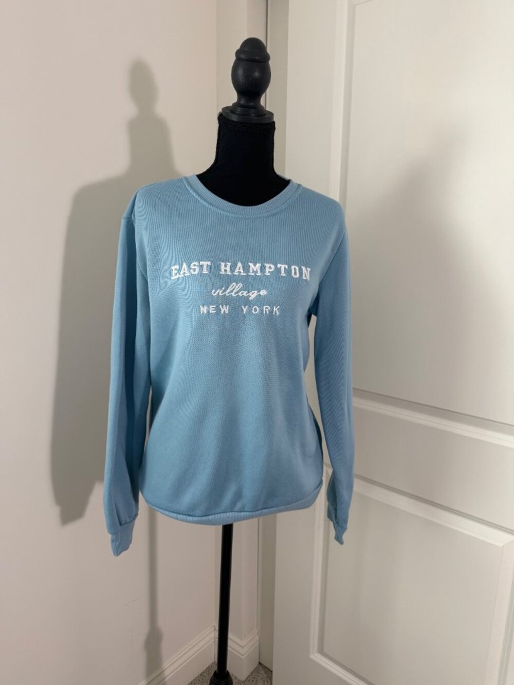 SHEIN Light Blue East Hampton New York Crewneck Sweatshirt Size S